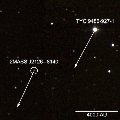 An image of 2MASS2126. Credit: 2MASS and Simon Murphy